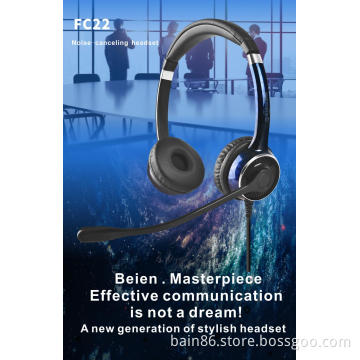 FC22 RJ over-ear headset with microphone for call center game online learning customer service